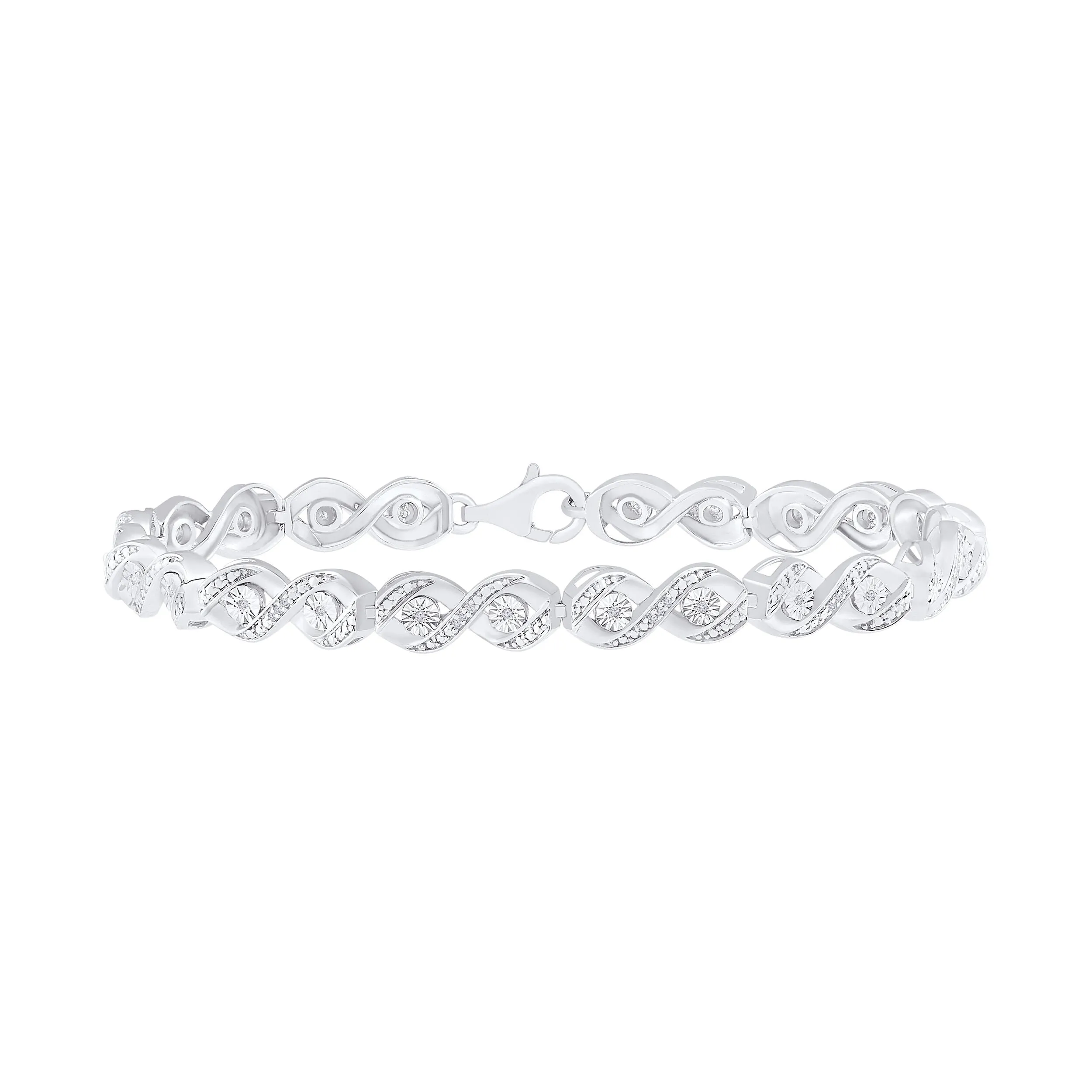 Pre-Owned Kay 1/6ct Diamond Bracelet in Sterling Silver