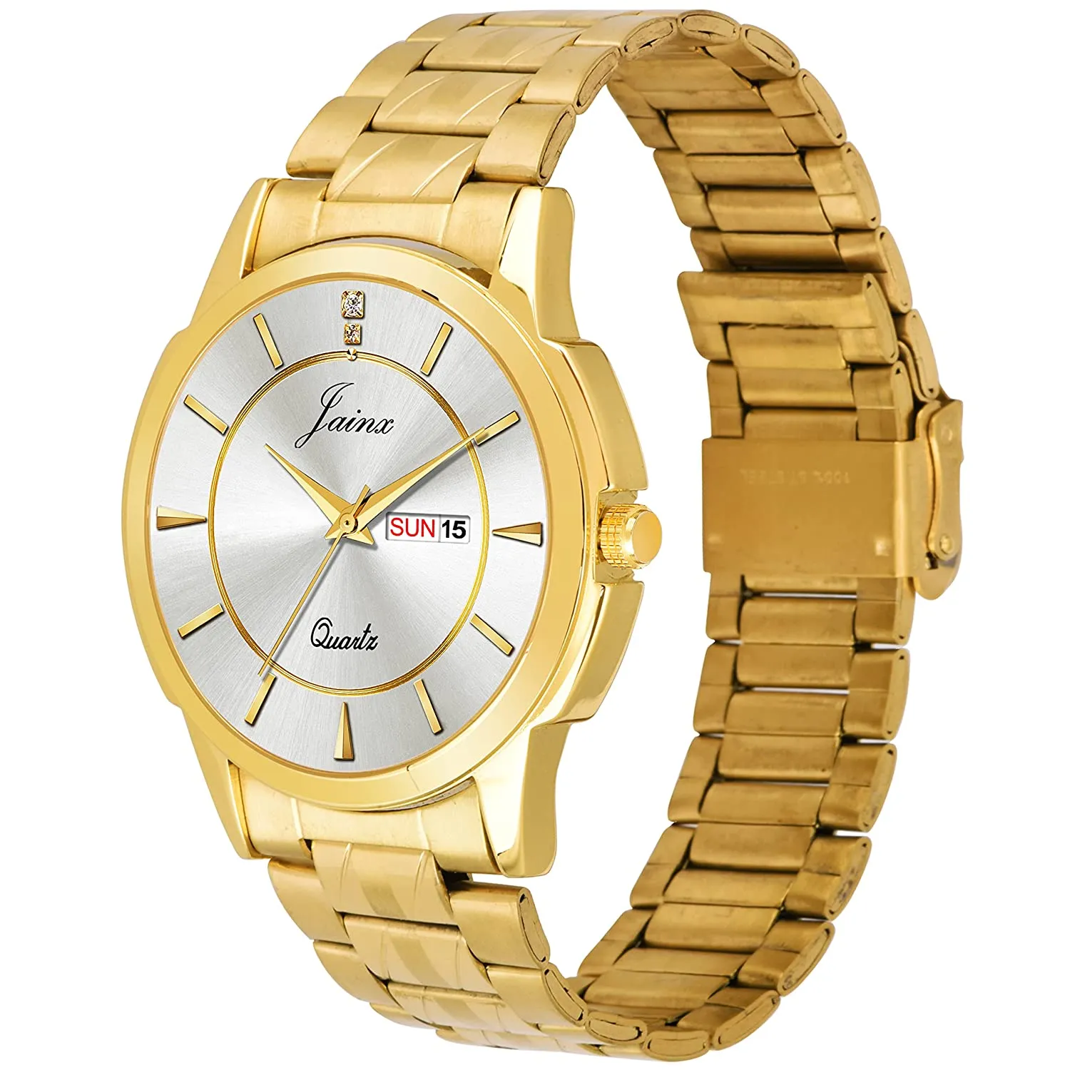 Premium Day and Date Function Golden Chain Analog Watch For Men - JM1167