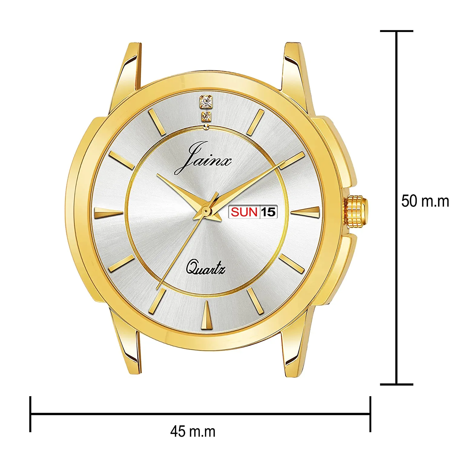 Premium Day and Date Function Golden Chain Analog Watch For Men - JM1167