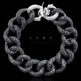 PREORDER | Black Studded Cuban Diamond Bracelet 14kt