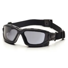 Pyramex I-Force SB7020SDT Safety Glasses Gray Dual Pane H2X Anti Fog Lens Black Temples and Strap, One Size, 1 Each