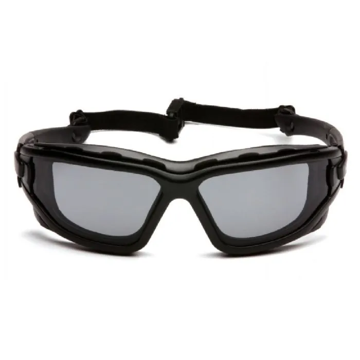 Pyramex I-Force SB7020SDT Safety Glasses Gray Dual Pane H2X Anti Fog Lens Black Temples and Strap, One Size, 1 Each