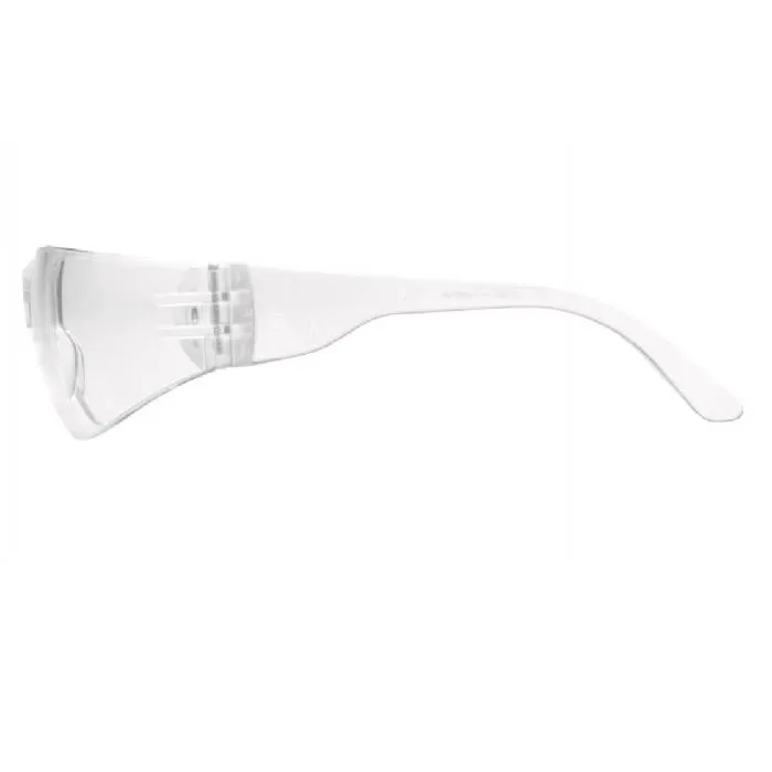 Pyramex Intruder S4110S Safety Glasses, Clear Lens, Clear Temples, One Size - 1 Each