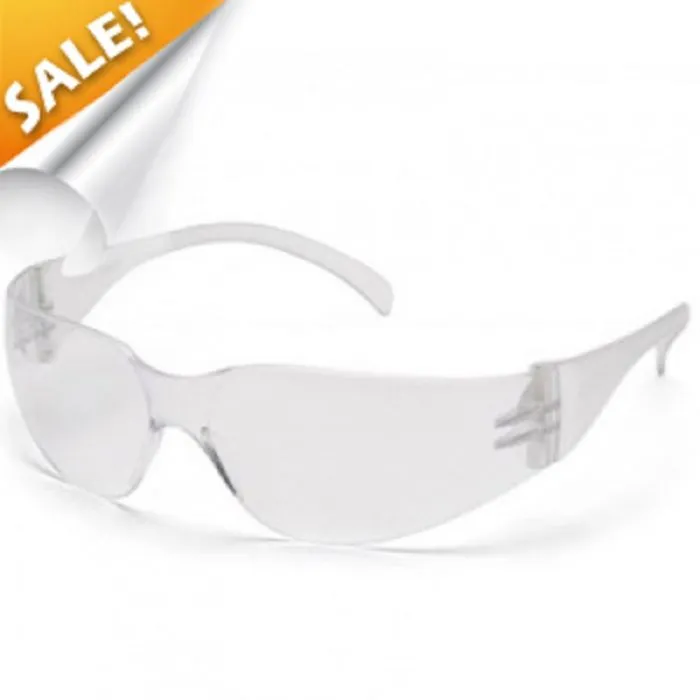 Pyramex Intruder S4110S Safety Glasses, Clear Lens, Clear Temples, One Size - 1 Each