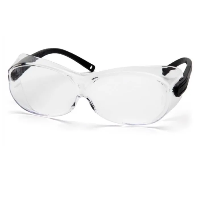 Pyramex OTS XL S7510SJ Safety Glasses, Clear Lens Black Temples, X-Large, 1 Each