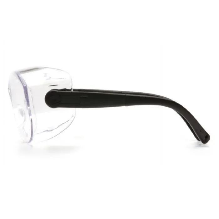 Pyramex OTS XL S7510SJ Safety Glasses, Clear Lens Black Temples, X-Large, 1 Each