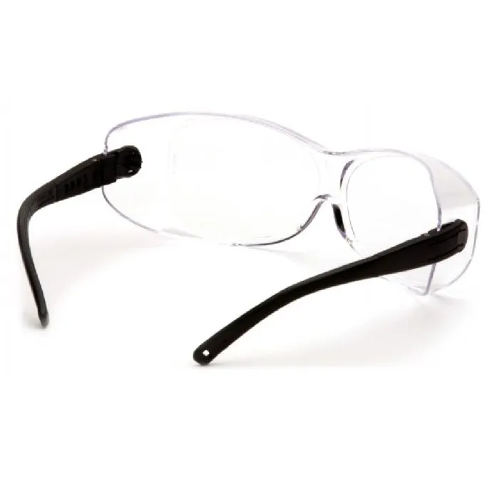 Pyramex OTS XL S7510SJ Safety Glasses, Clear Lens Black Temples, X-Large, 1 Each