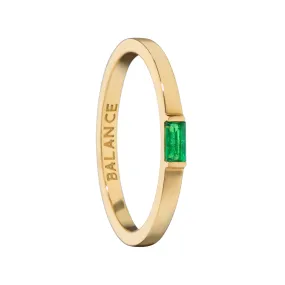 "Balance" Emerald Poesy Stackable Ring