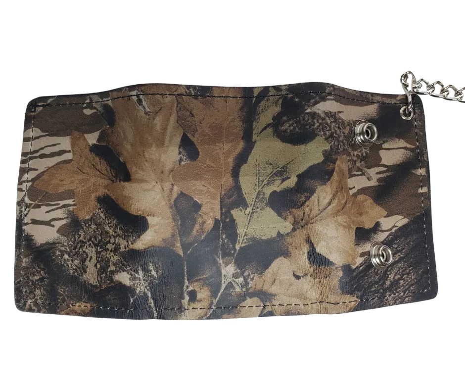 "CAMO" Tri-Fold Chain Wallet