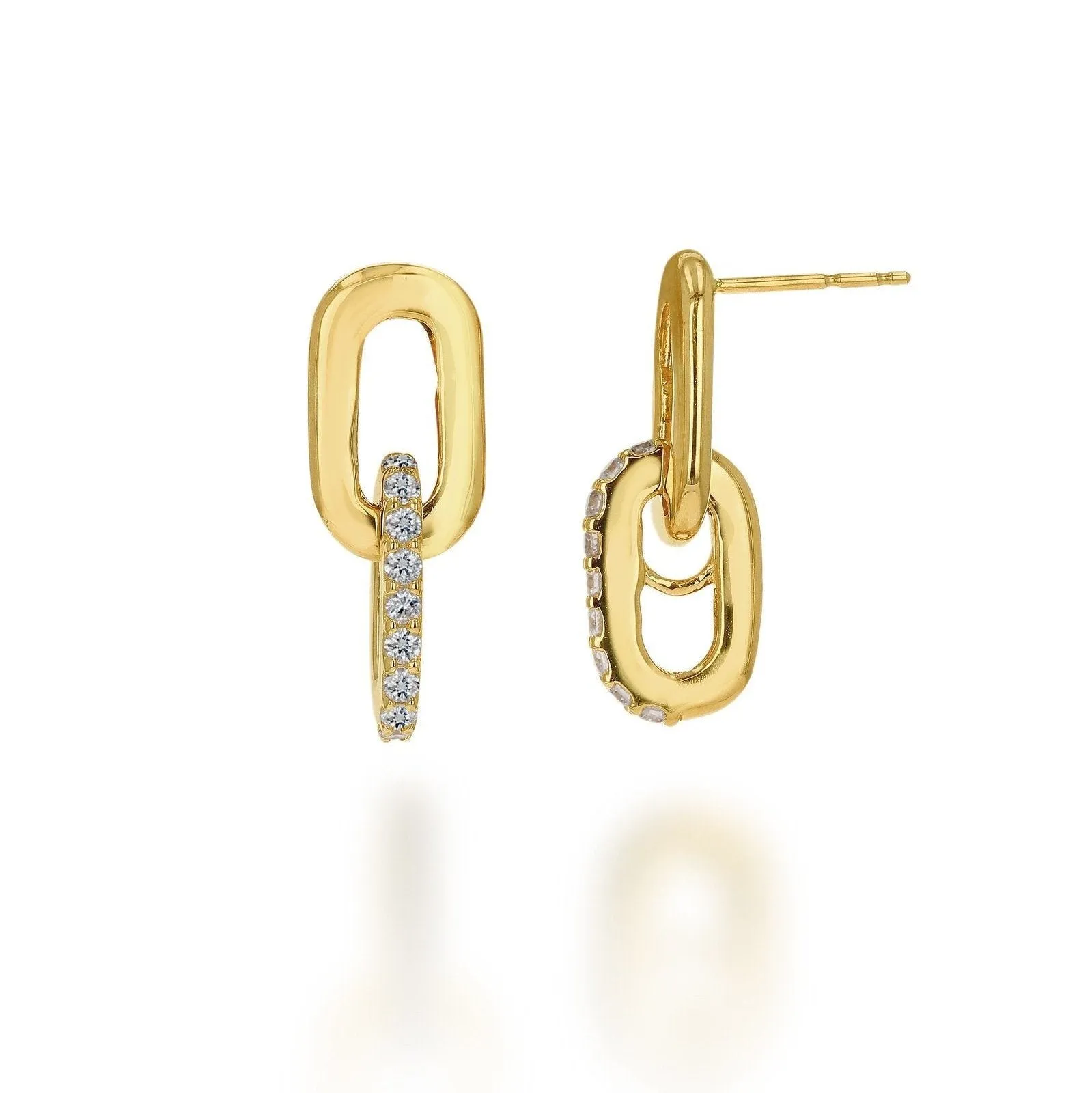 Rachel Reid Diamond Link Drop Earrings