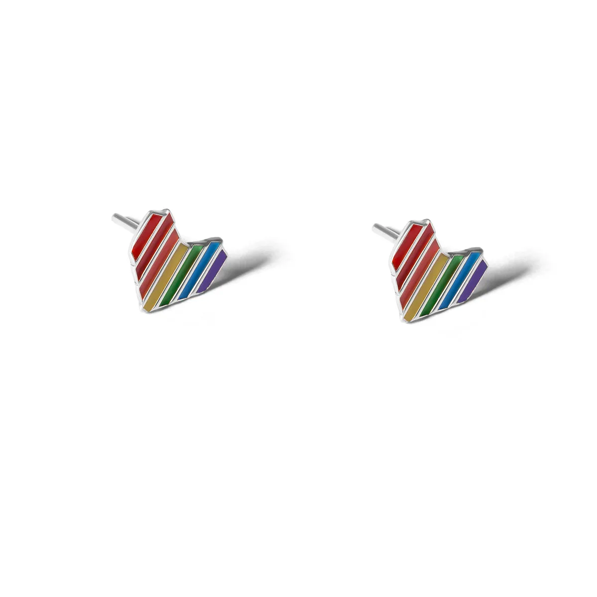 Rainbow Heart Stud Earring