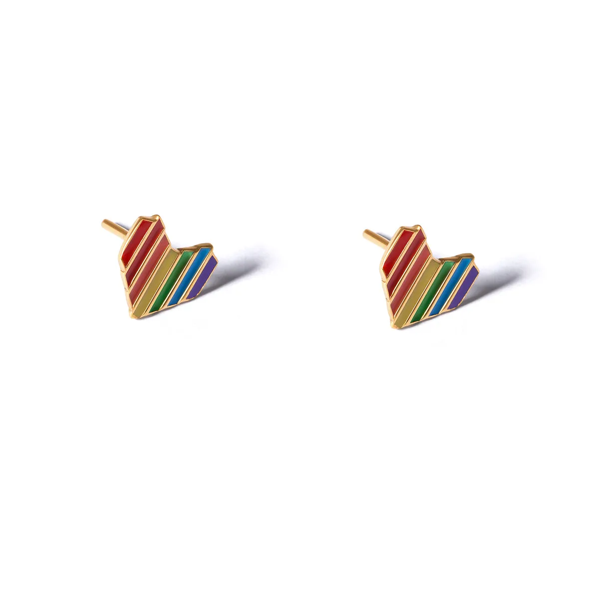 Rainbow Heart Stud Earring