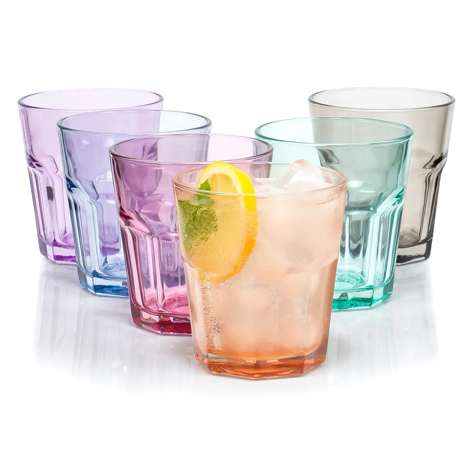 Rainbow Illusion Tinted Glass Tumbler 6-Piece Set - Pastel Edition