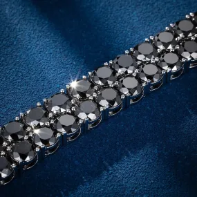 Rare Black Moissanite Tennis Chain - White Gold Vermeil