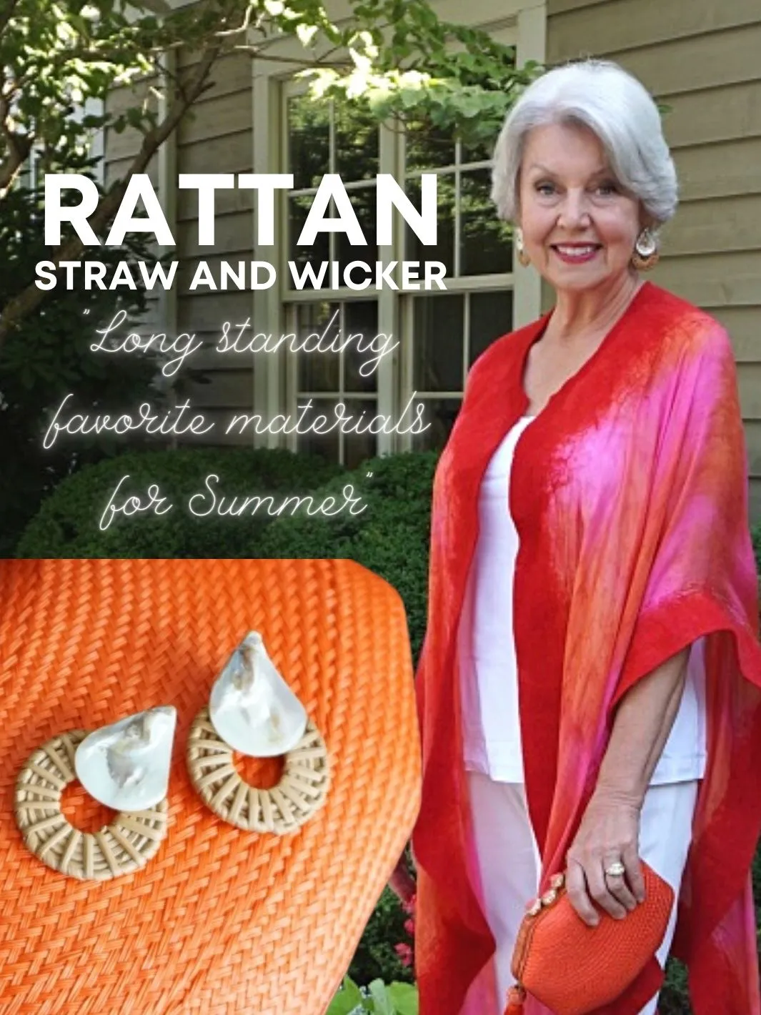 Rattan Earrings Shell Color CHOICE