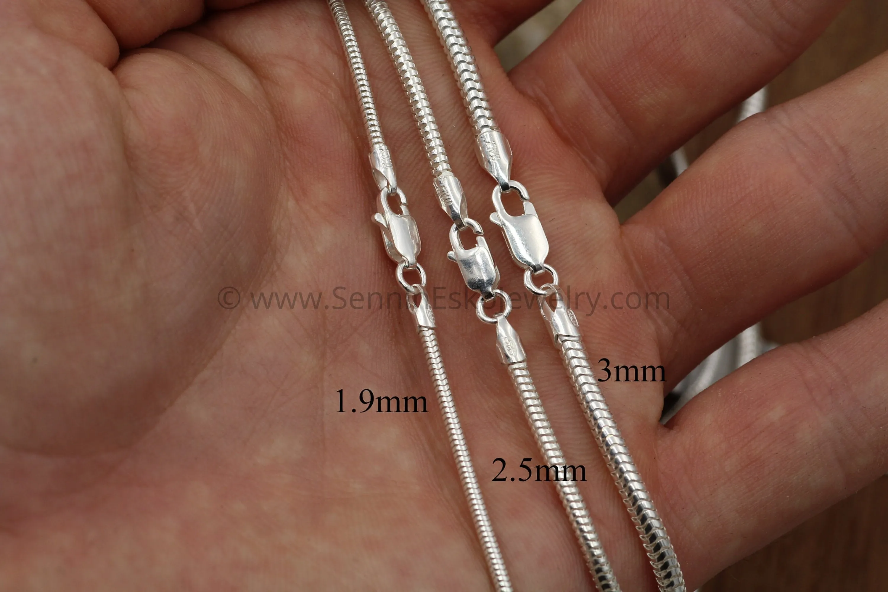 READY TO SHIP Sterling Snake Chain, 1.9mm Seemless - 925 sterling silver -  choice of 16", 18", 20", 24" or 30"