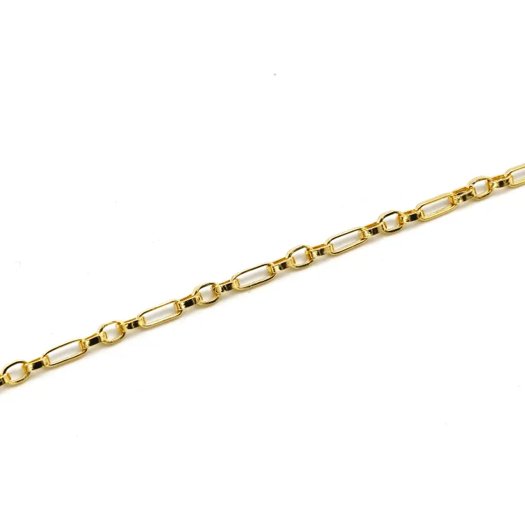 Real Gold 3 MM Thick Cable Link Chain Necklace Unisex 5662 (60 C.M) CH1237