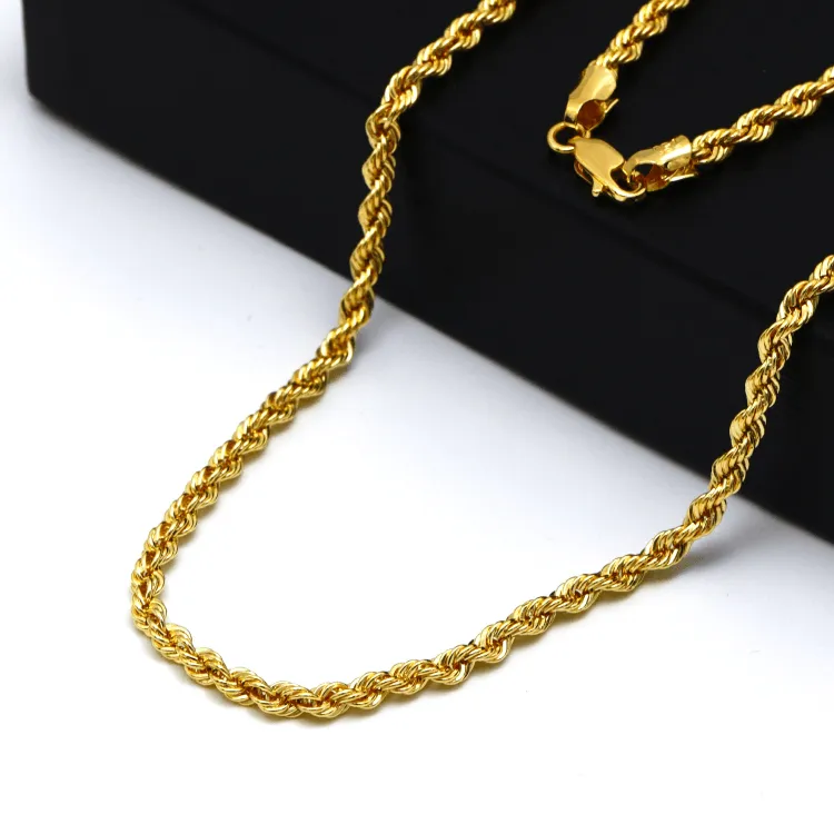 Real Gold Solid Thick Rope Men Chain 4 MM 2603 (60 C.M) CH1201