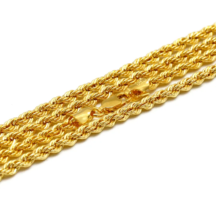 Real Gold Solid Thick Rope Men Chain 4 MM 2603 (60 C.M) CH1201