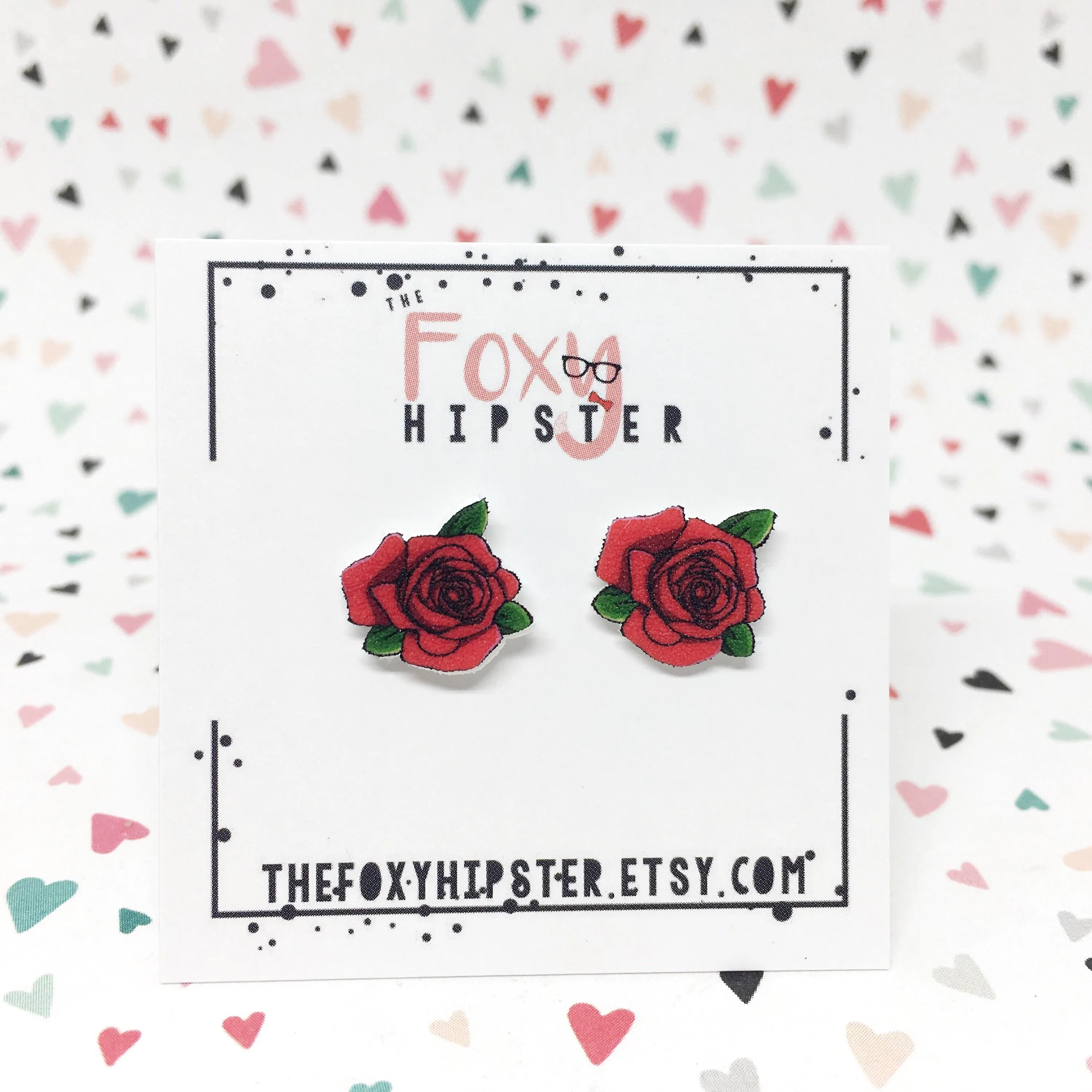 Red Rose Earrings