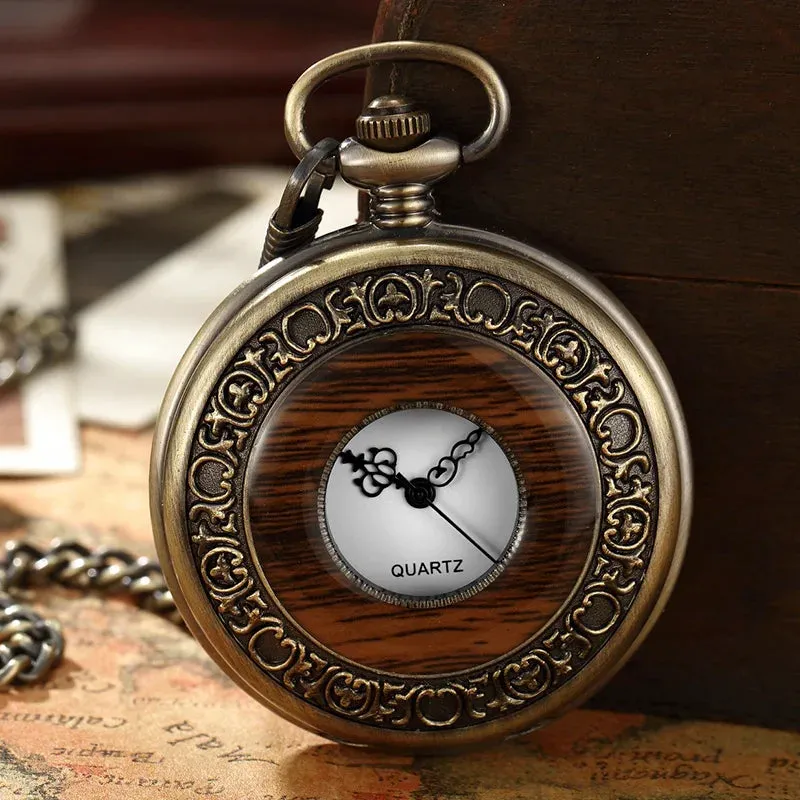 Retro Europe Rhythm Wood Pocket Watch