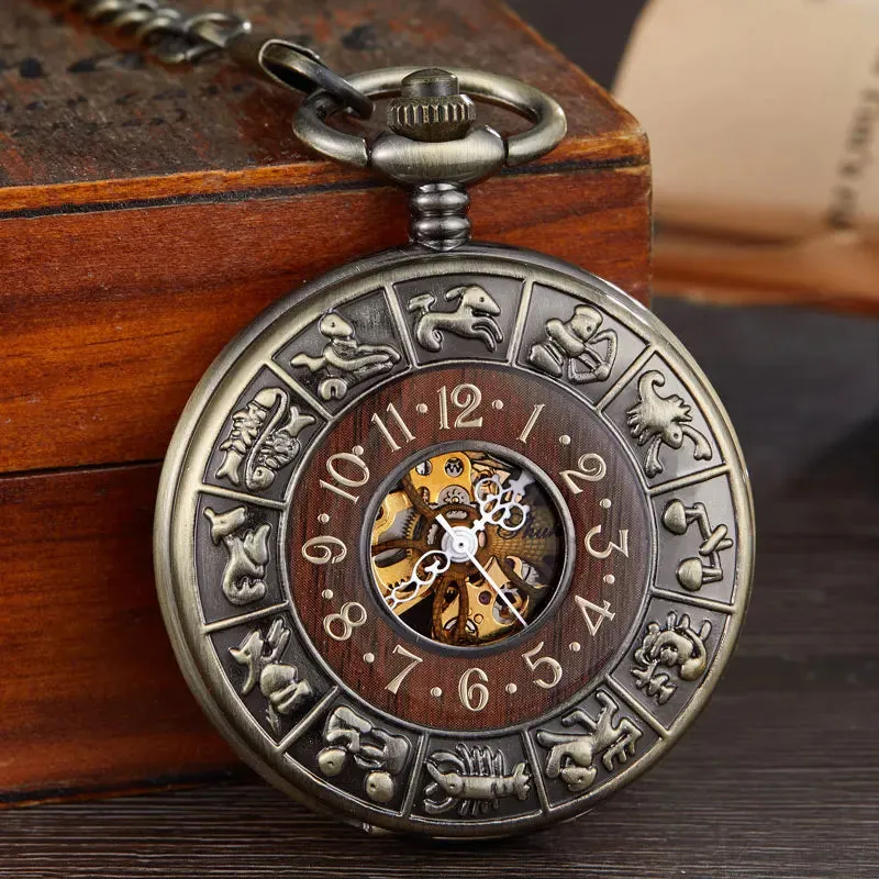 Retro Europe Rhythm Wood Pocket Watch