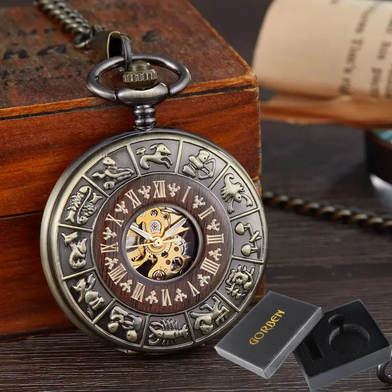 Retro Europe Rhythm Wood Pocket Watch