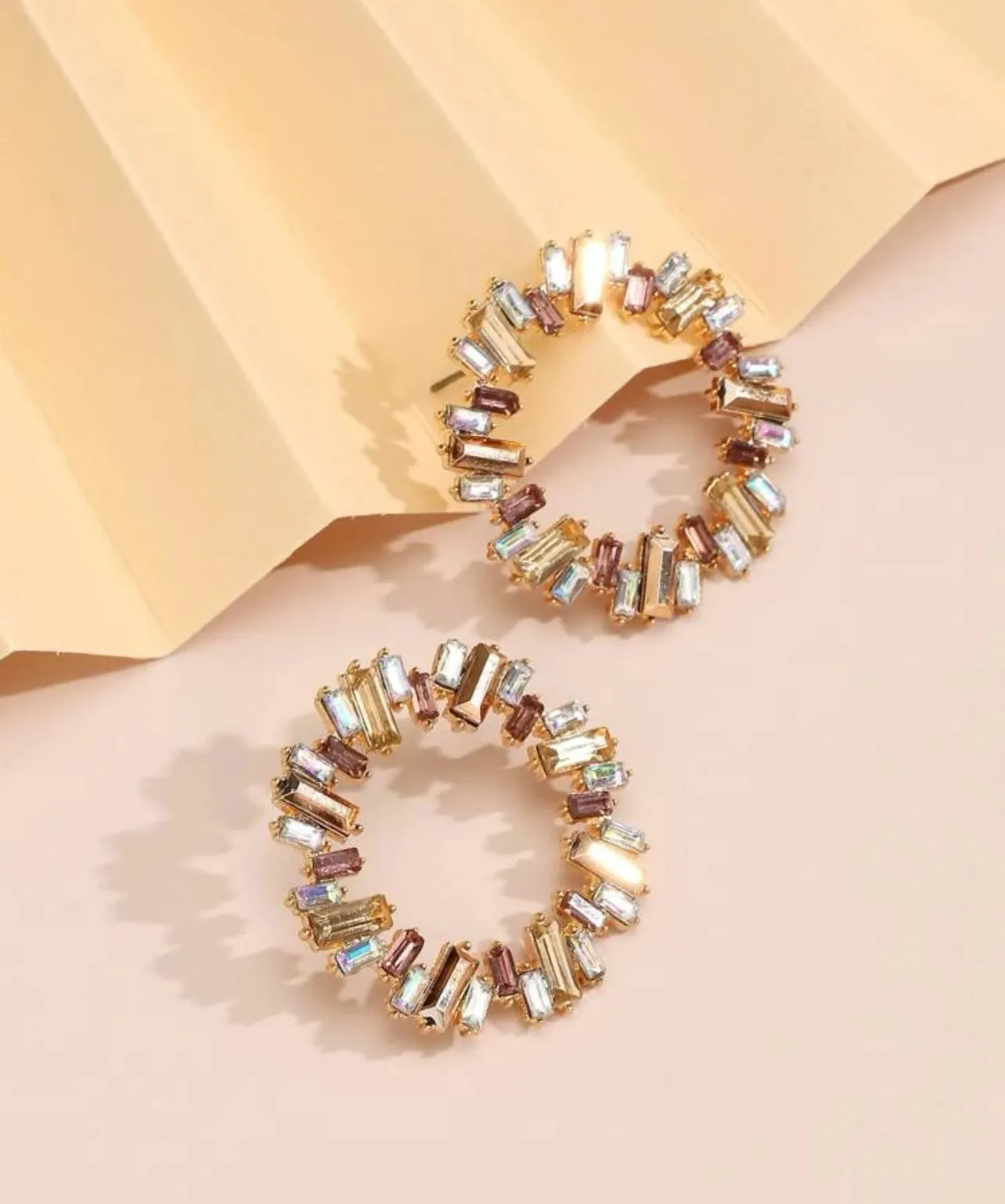 Rhinestone Round Decor Earings