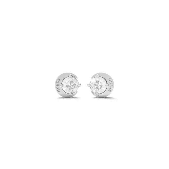 Rhodium Plated Moon And Star Earrings UBE01194RH