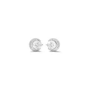 Rhodium Plated Moon And Star Earrings UBE01194RH