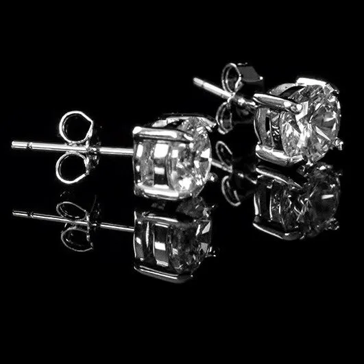 Rita Round Stud Earrings – 8mm | 2ct