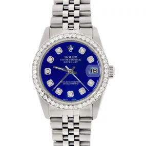 Rolex Datejust 31mm S/S Jubilee Women's Watch with Blue Dial &amp; Diamond Bezel TFJ-142508136