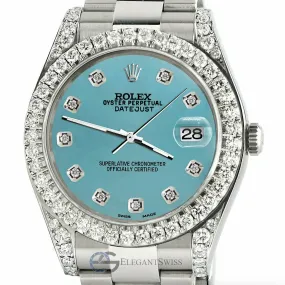 Rolex Datejust 41 126300 4.4CT Diamond Bezel/Lugs/Turquoise Dial, TFJ-142508751