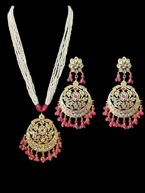 Romana pendant set in rubies ( READY TO SHIP  )