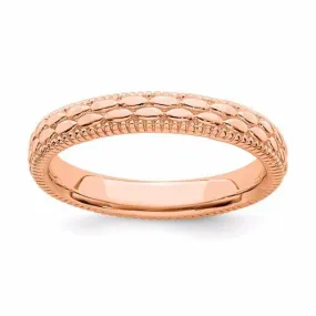 Rose Gold Over Sterling Silver Stackable Expressions Patterned Ring