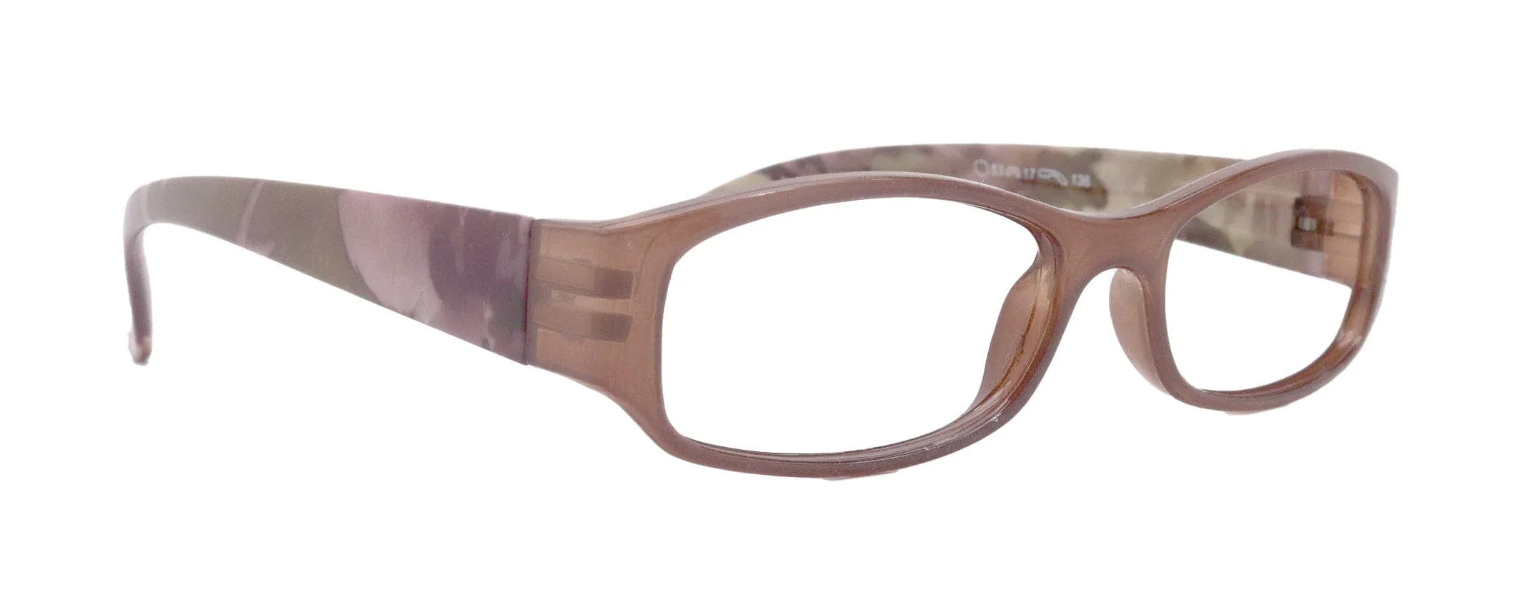 Rosie Premium Reading Glasses, Fashion Reader (Flower Brown) Print, Oval Shape  4  High Magnification, NY Fifth Avenue