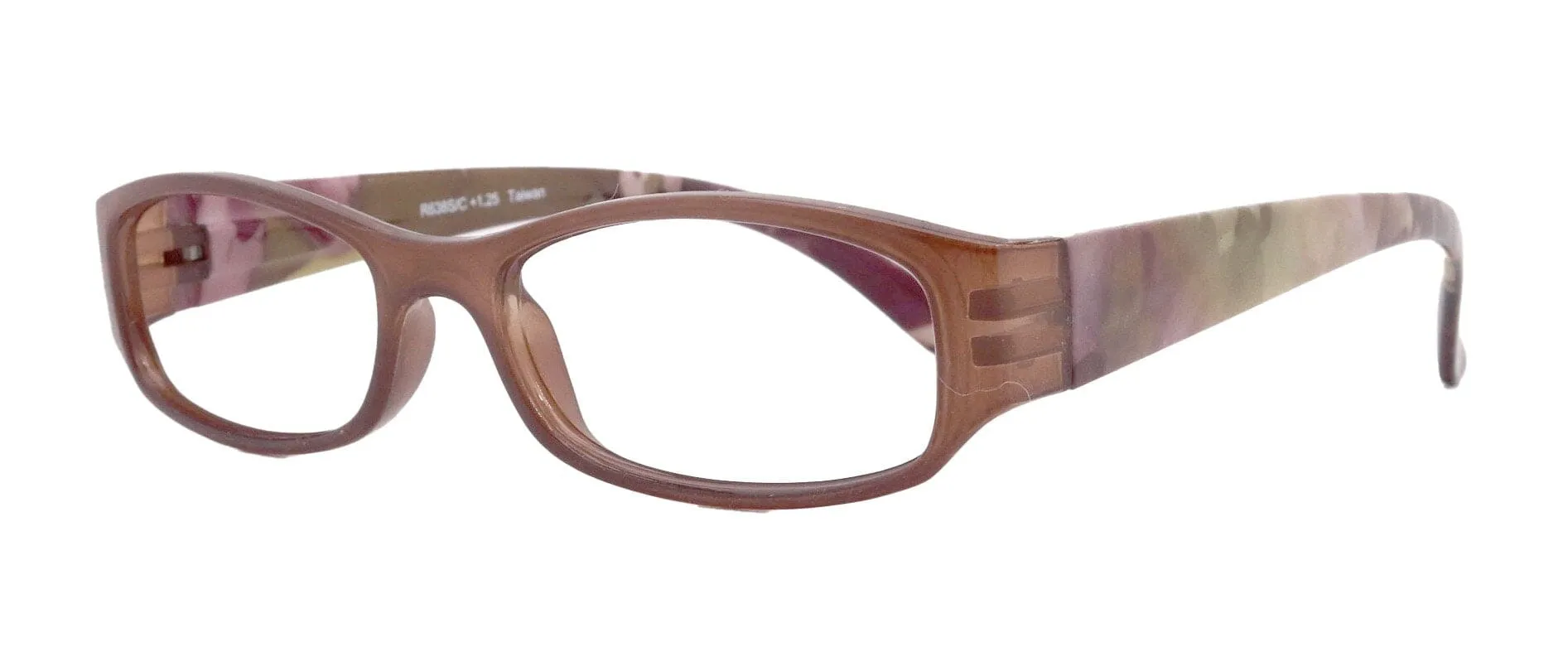 Rosie Premium Reading Glasses, Fashion Reader (Flower Brown) Print, Oval Shape  4  High Magnification, NY Fifth Avenue