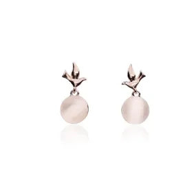 Round Simulated Moonstone Earrings