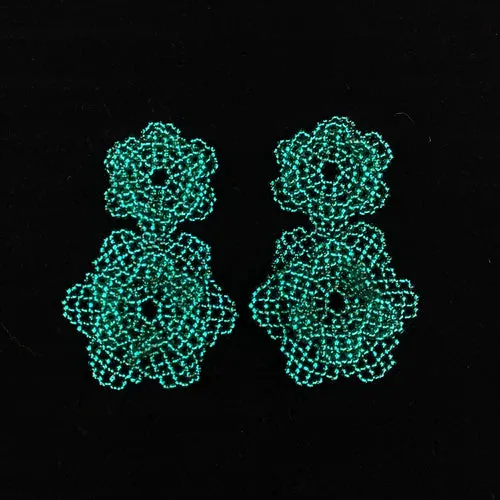 Seda Vera Double Earrings - Emerald