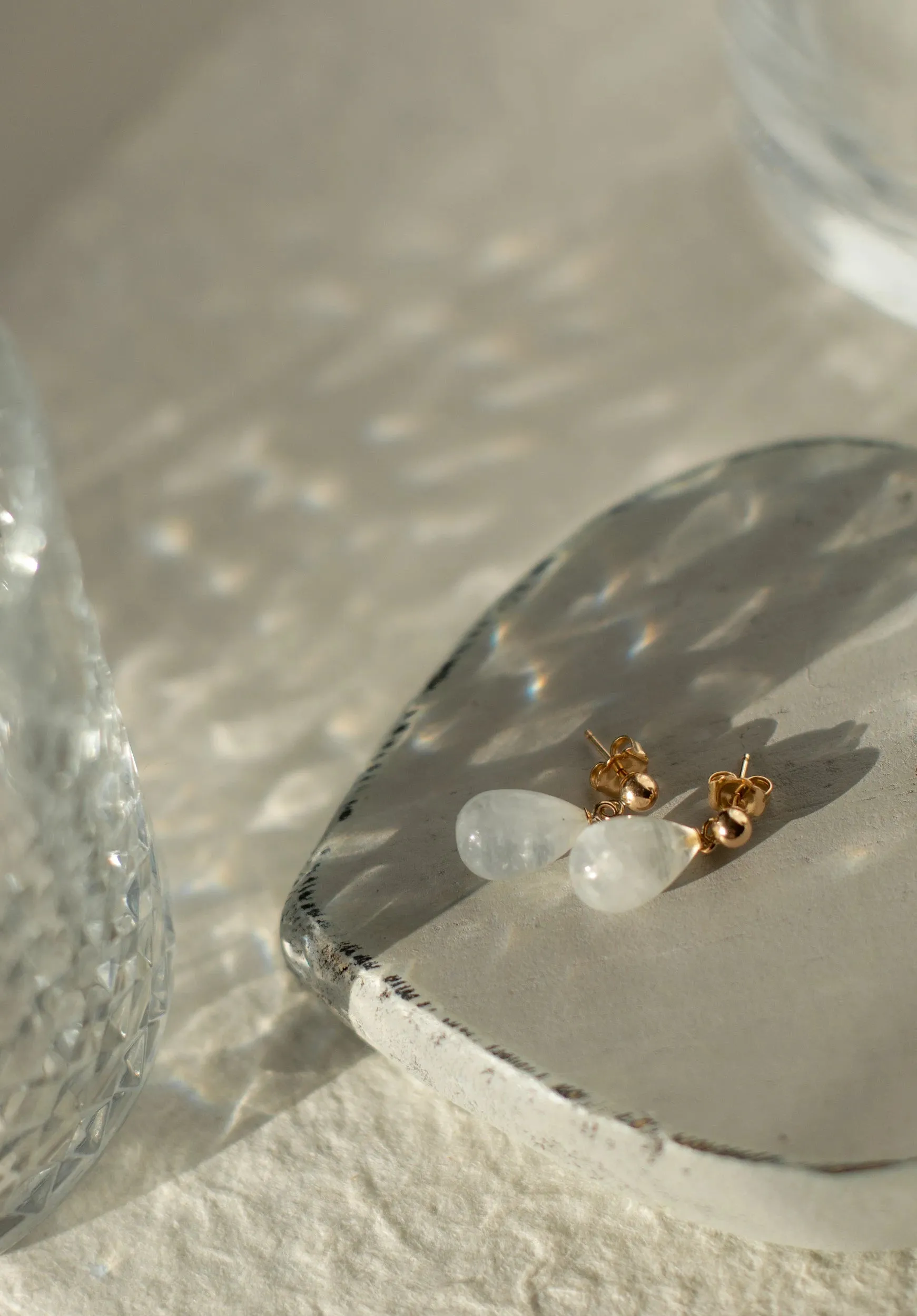 September Moonstone Earrings