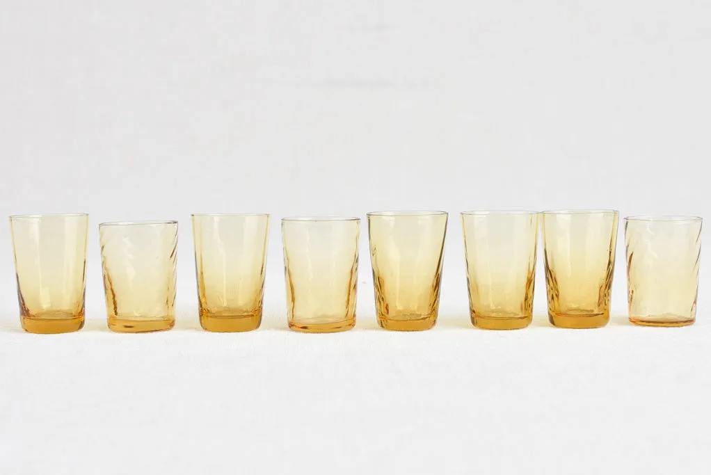 Set of eight digestif glasses in holder