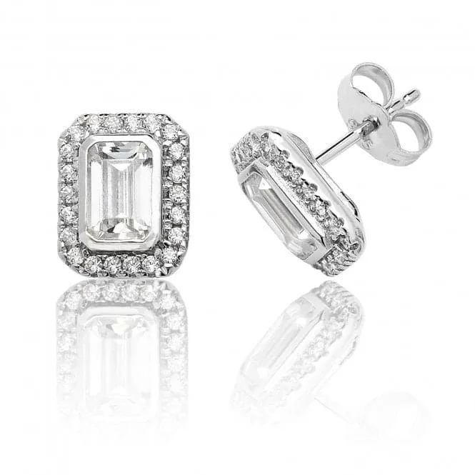 Silver & Co Halo Style CZ Stud Earrings SEG0021CZ