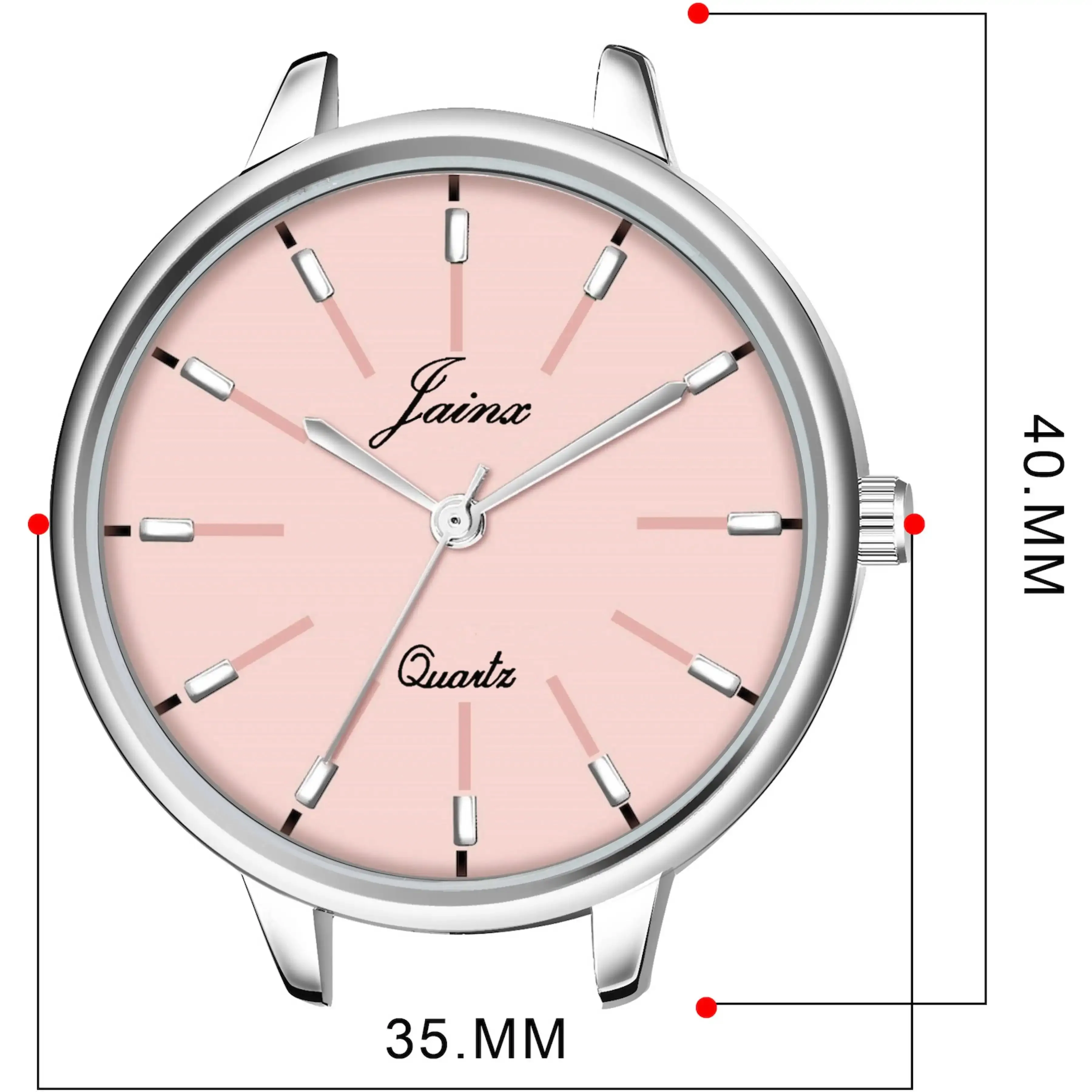 Silver Chain Pink Dial Analog Wrist Watch For Women - JW8574