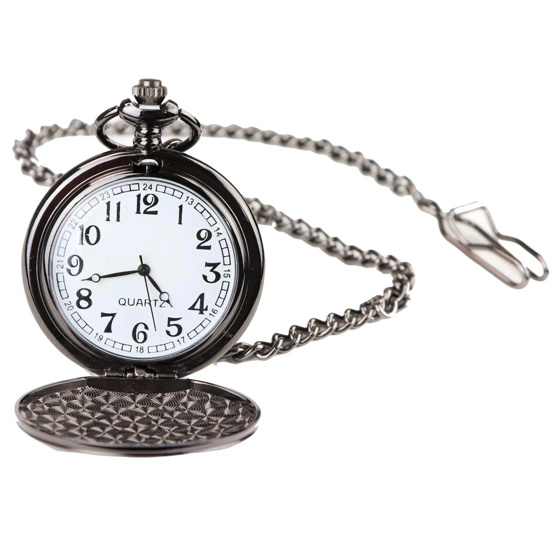 Silver Gold Rose 1920's Classic Blinders Pocket Watch & Chain Vintage Retro