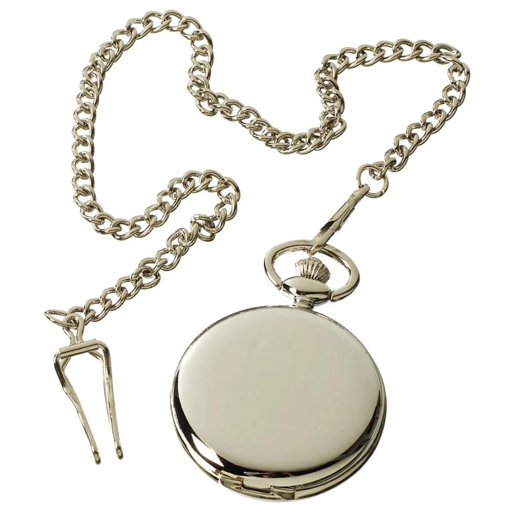 Silver Gold Rose 1920's Classic Blinders Pocket Watch & Chain Vintage Retro