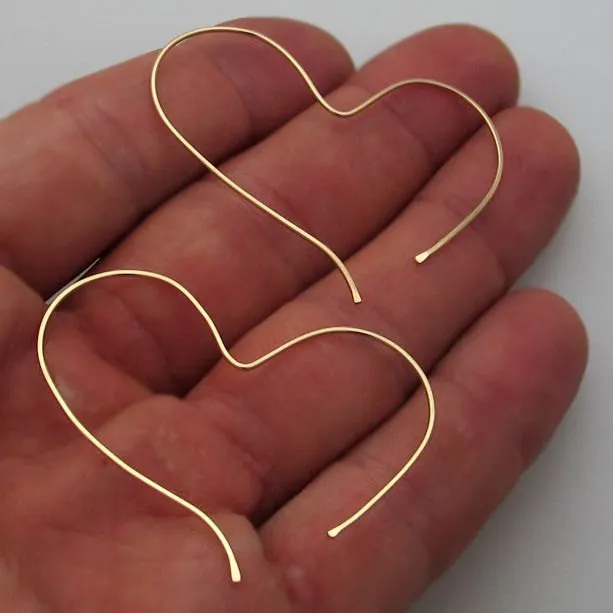 Silver Heart Hoop Earrings