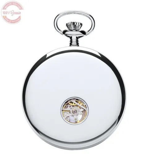 Silver Skeleton Mechanical Pocket Watch – Open Face for Timeless Style