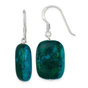 Silver Stabilized Chrysocolla Drop Earrings