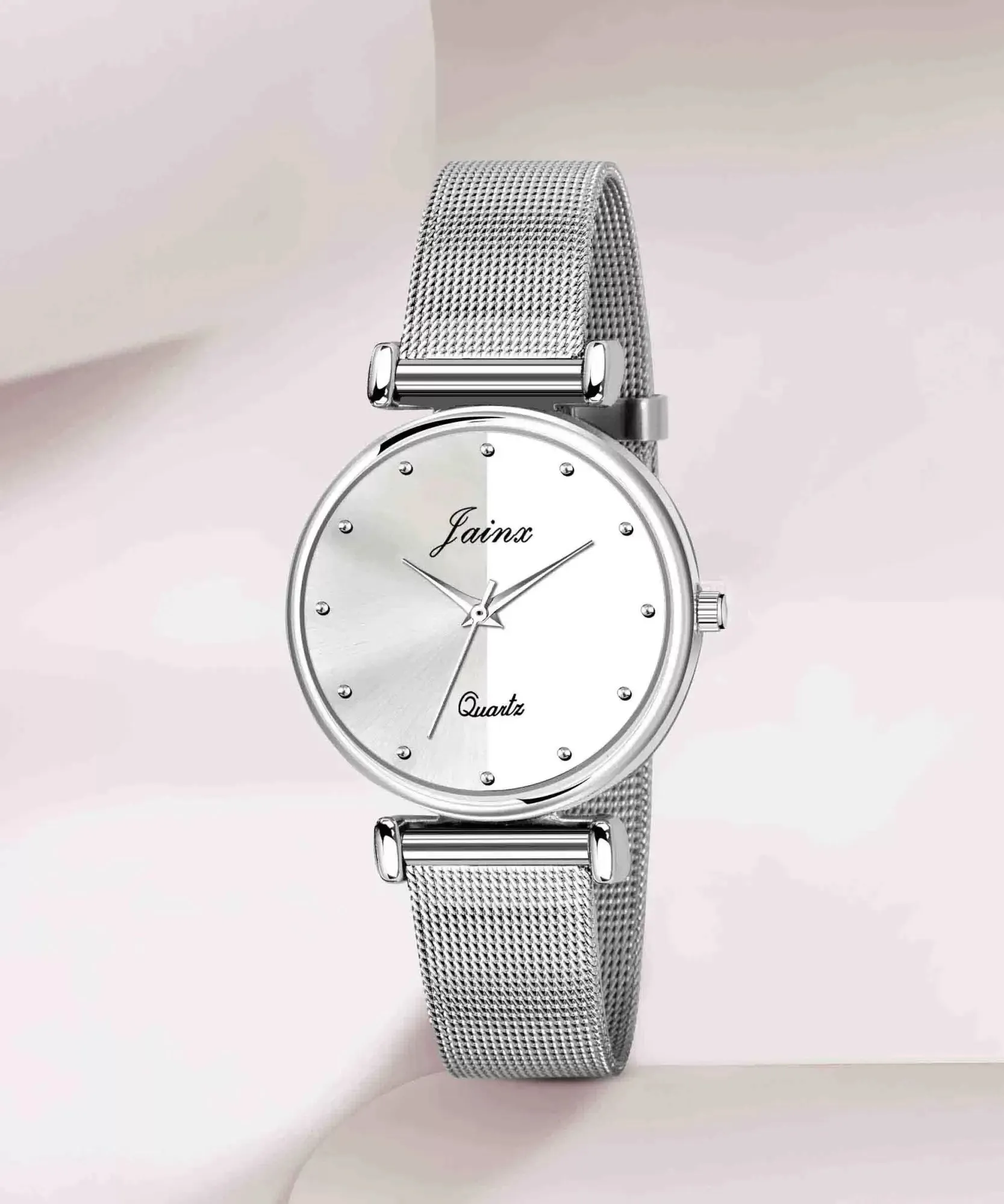 Silver Steel Mesh Chain Analog Watch - For Women JW668