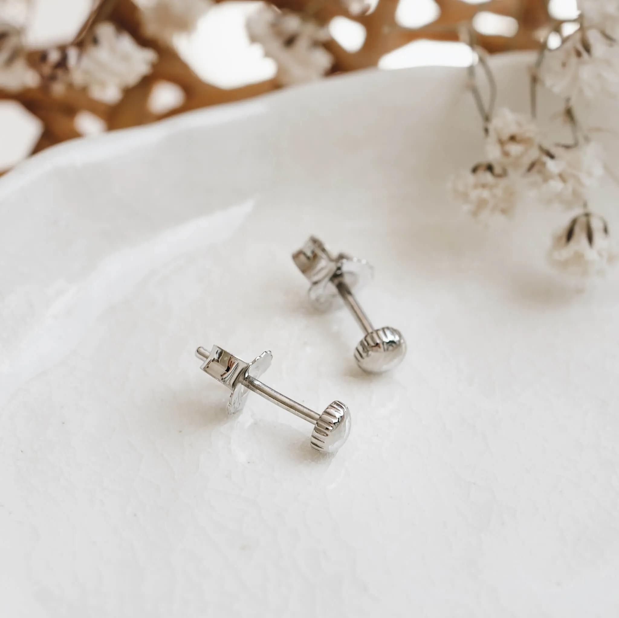 Silver Stud Earrings - Alma